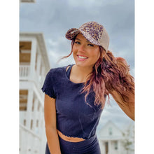 Load image into Gallery viewer, Leopard Criss-Cross High Pony Ball Cap
