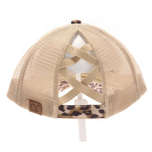 Load image into Gallery viewer, Leopard Criss-Cross High Pony Ball Cap
