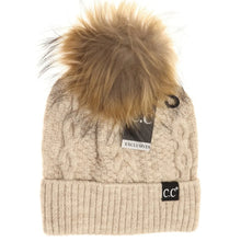 Load image into Gallery viewer, CC Exclusive - Black Label Special Edition Ribbed Cuff Faux Fur Pom Beanie
